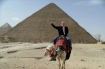 Dan Halseth trying out the traditional mode of transportation while in Egypt